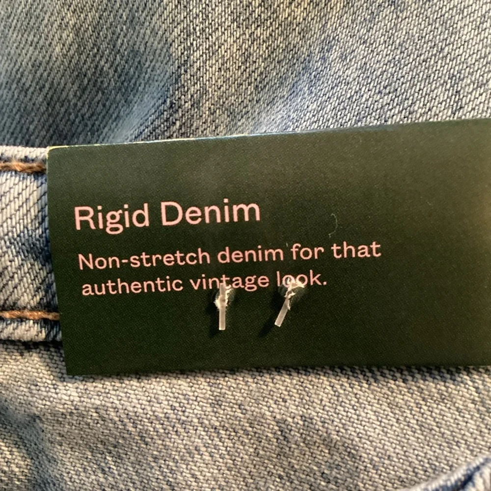 Wild Fable 🆕 Rigid Denim loose jeans, low rise, light wash. Cord waist tie,Small - Picture 9 of 11